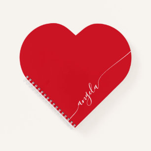 Carnet Script de signature élégant rouge et blanc