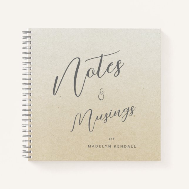 Carnet Script Delicate Golden Gradient Personnalisé (Devant)