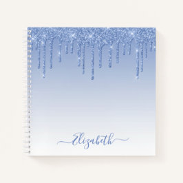 Carnet Script élégant moderne Parties scintillant bleue D