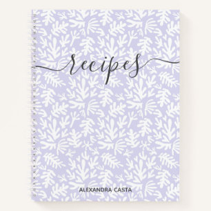 Carnet Script minimaliste moderne Botanique Custom Recett