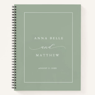 Carnet Script minimaliste moderne Dusty Green Mariage inv