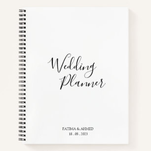 Carnet Script minimaliste moderne Wedding planner musulma