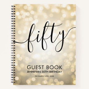 Carnet Script moderne Gold Lights 50e anniversaire GUEST