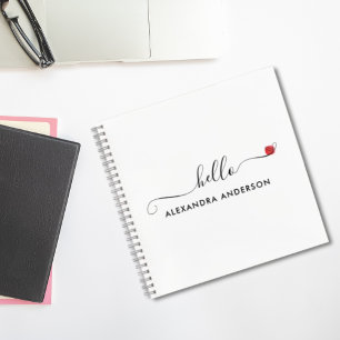 Carnet Script moderne minimal Hello Coeur