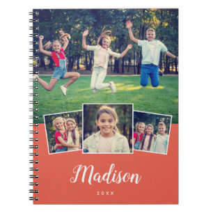 Carnet Script moderne Nom personnalisé Cool 4 Photo Colla