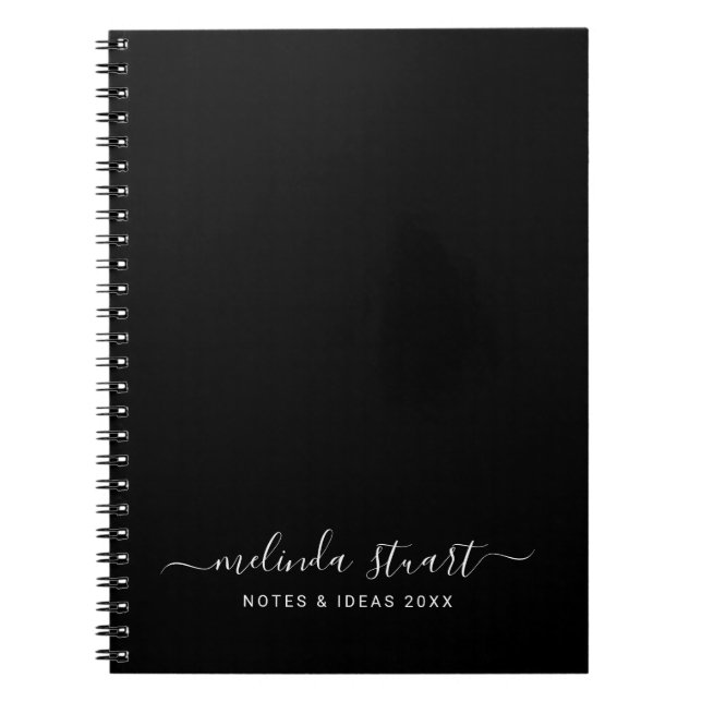 Carnet Script Moderne Professionnel Noir et Blanc (Devant)