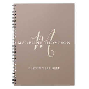 Carnet Script Monogrammé Beige Chaleur