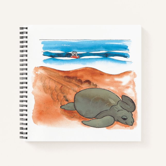 Carnet Sea Turtle Beach Amusant Carré coloré (Devant)