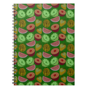 Carnet Seamless pattern tropical fruit & green background