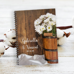 Carnet Seau en bois Blancs marmites Country Grange Mariag