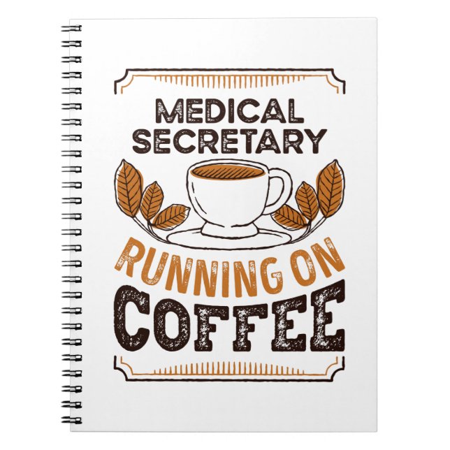 Carnet Secrétaire Médicale en fonction sur le café caféin (Devant)