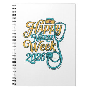 Carnet Semaine de l'infirmière heureuse 2026 Stethoscope 