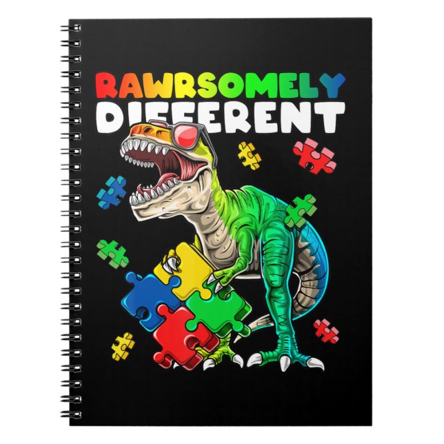 Carnet Sensibilisation sur l'autisme de dinosaures très d (Devant)