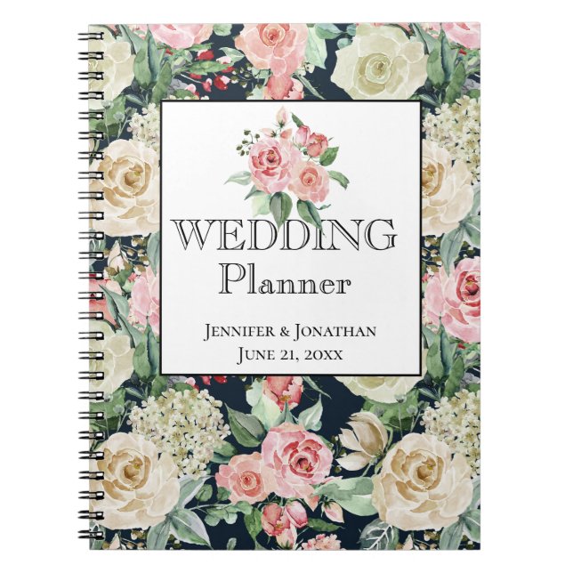 Carnet Sentez les Roses, Wedding planner de motifs florau (Devant)