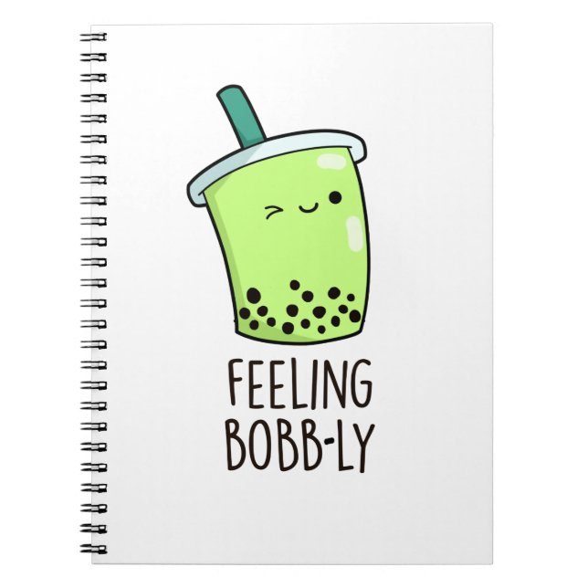 Carnet Sentiment Bobb-ly drôle Boba Tea Pun (Devant)