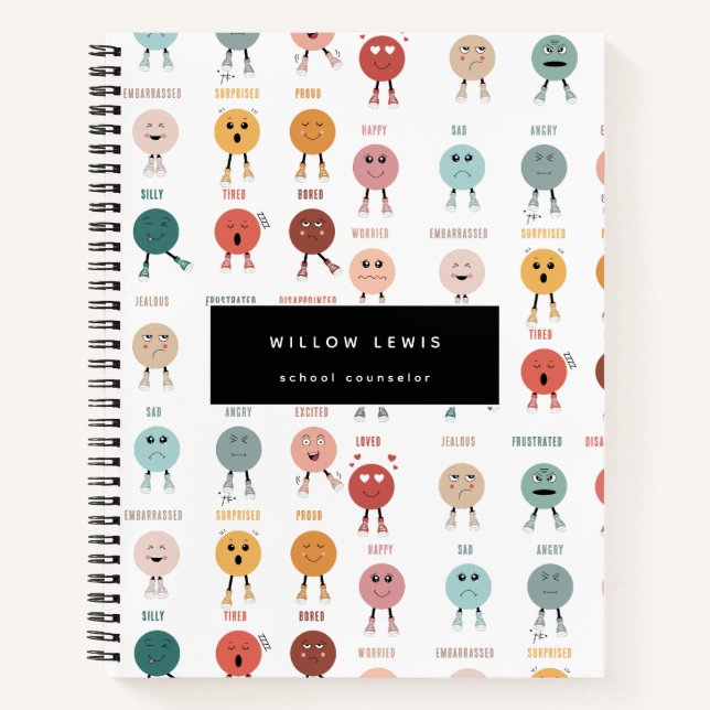 Carnet Sentiments Émotions Visages Graphique Conseiller s (Devant)