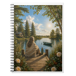 Carnet Serene Lakeside Notebook | Peaceful Nature & Cotta