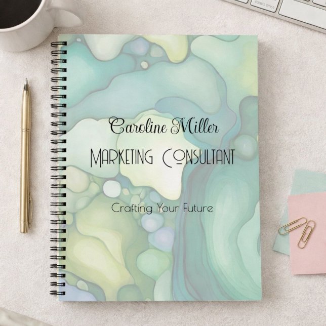 Carnet Sérénité dans les formes Abstraites vertes (Créateur téléchargé)