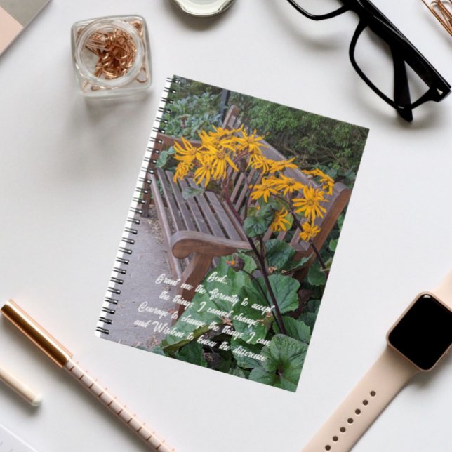 Carnet Sérénité Prière Jardin Banc Floral (In Situ)