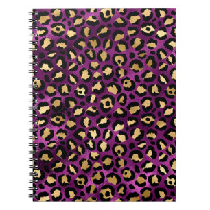 Carnet Série Purple and Gold Leopard Design 1