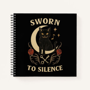 Carnet Serment de taire Gothique Chat noir Halloween