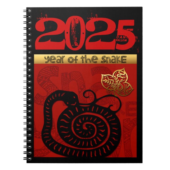 Carnet Serpent chinois coutume Nouvel An Zodiac Anniversa (Devant)