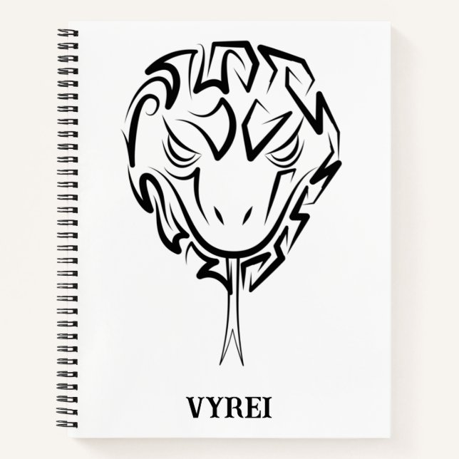 Carnet Serpent tribal noir et blanc (Devant)