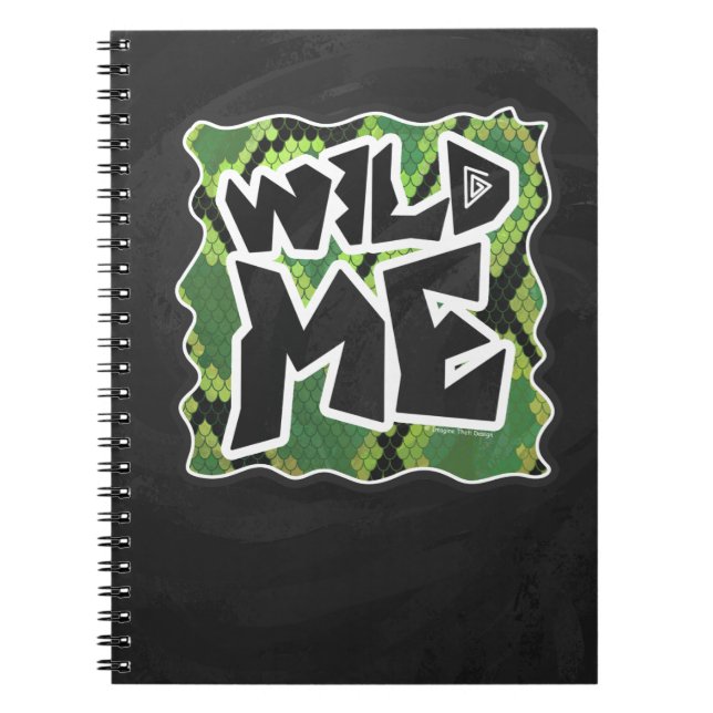 Carnet Serpent Wild Me noir et vert impression (Devant)