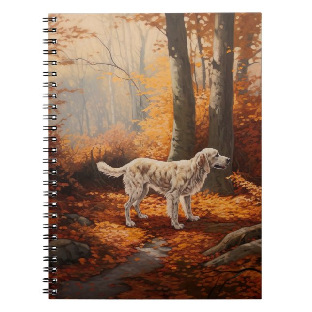 Carnet Setter anglais en automne Leaves Fall Inspire (Devant)