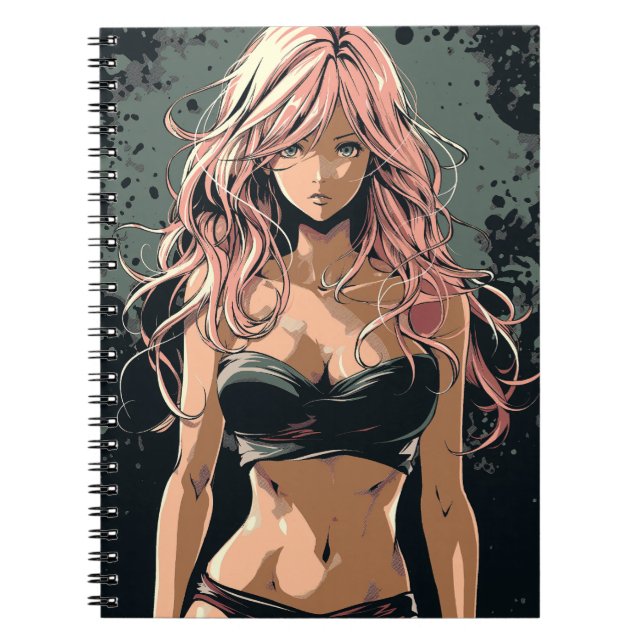 Carnet Sexy Anime Girl in Black Bikini (Devant)