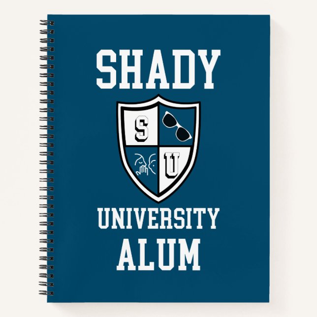 Carnet Shady University Alum grad personnalisé bleu océan (Devant)