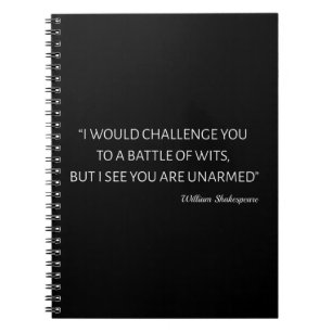 Carnet Shakespeare Quote - Battle Of Wits