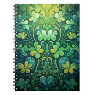 CARNET SHAMROCKS DE CLOVER CELTIQUE IRLANDAIS VERT