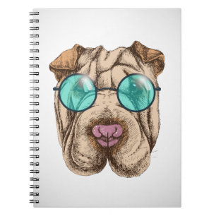 Carnet Sharpei dans les lunettes de soleil