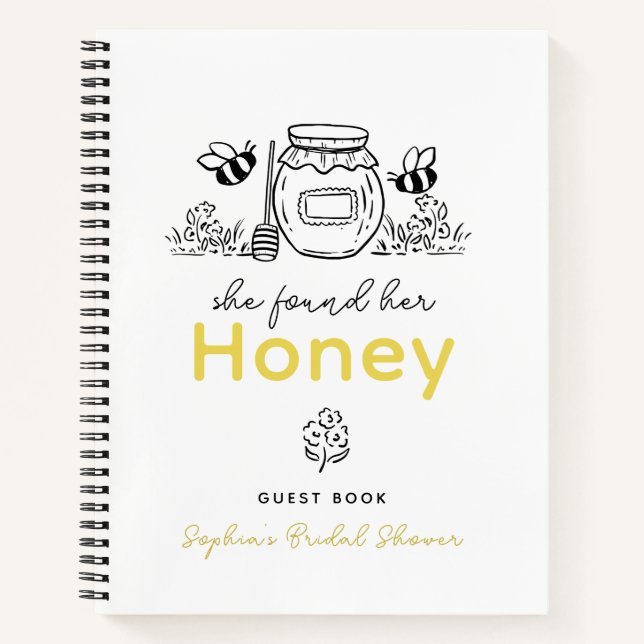 Carnet She found her Honey Hand-drawn Bridal Shower (Devant)
