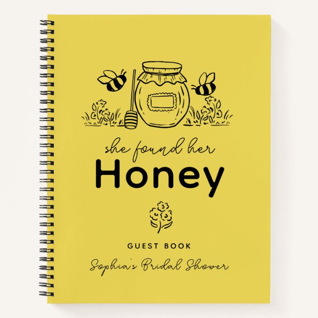 Carnet She found her Honey Hand-drawn Bridal Shower (Devant)