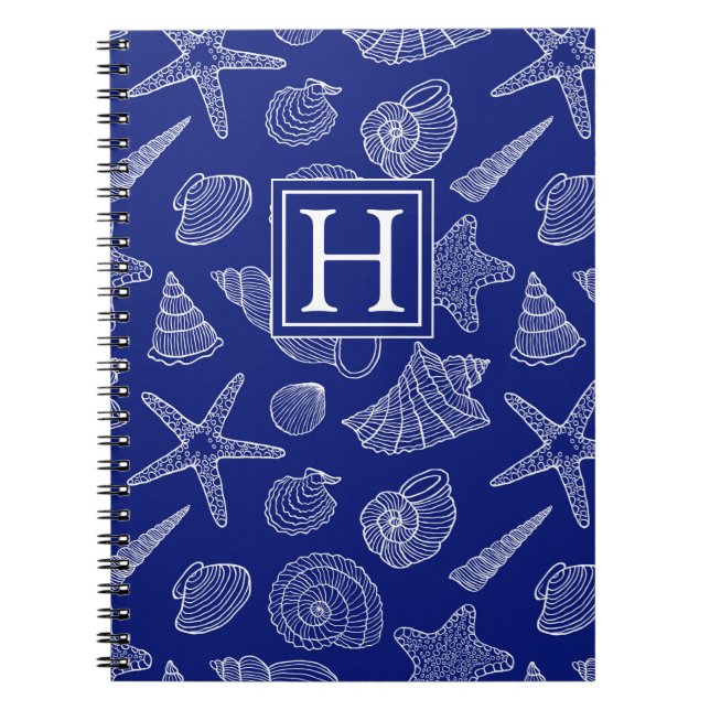 Carnet Shell bleu lumineux modèlent | ajoutent votre (Devant)