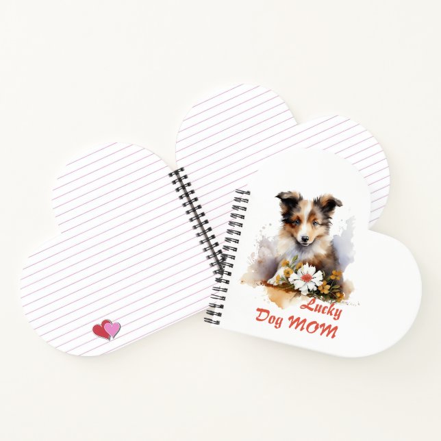 Carnet Shetland Sheepdog Chiot Pet Aquarelle (Intérieur)