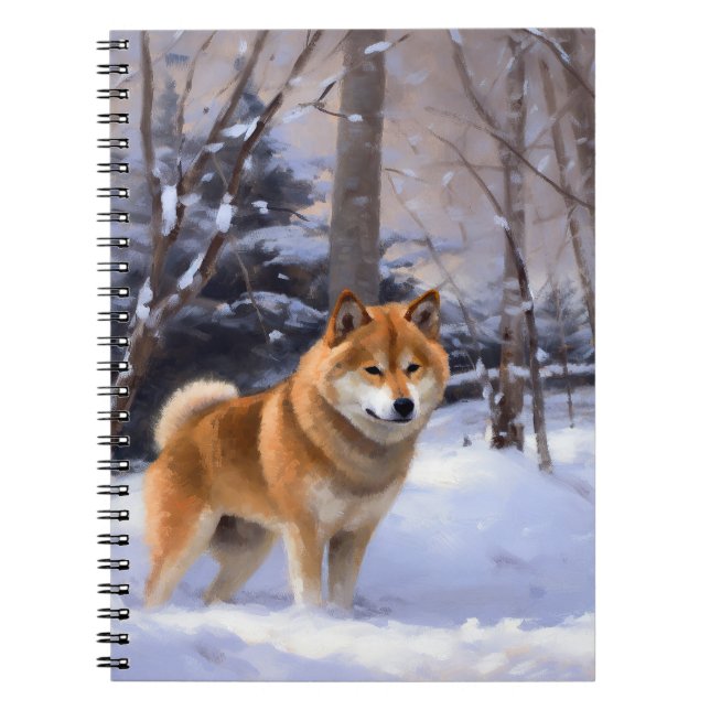 Carnet Shiba Inu Laissez Neige Noël (Devant)