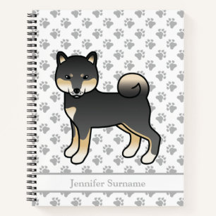 Carnet Shiba Inu noir et feu, Chien de dessin animé & Tex