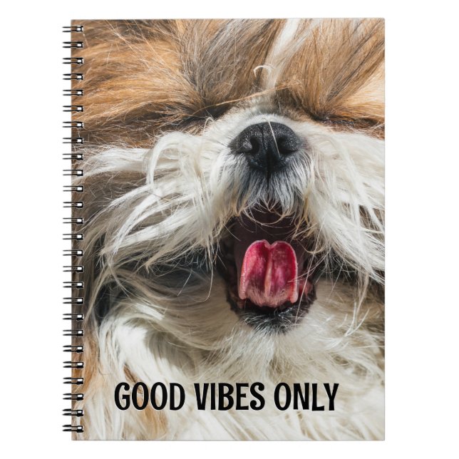 Carnet Shih tzu langue drôles violes texte personnalisé (Devant)