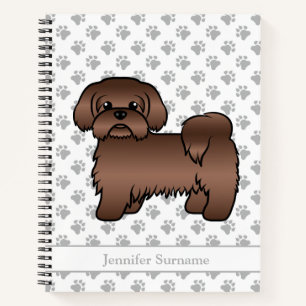 Carnet Shih Tzu Marron Foie Chien de Dessin Animé Mignon