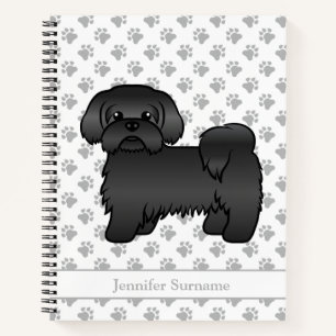 Carnet Shih Tzu noir Chien de dessin animé mignon & nom