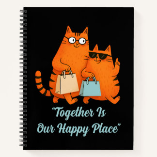 Carnet Shopping Day Cat Love Spiral Notebook