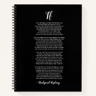 Carnet Si Poème de Rudyard Kipling noir et blanc