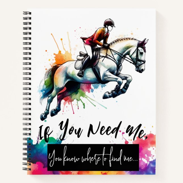 Carnet Si Vous Avez Besoin De Moi Aquarelle Cheval (Devant)