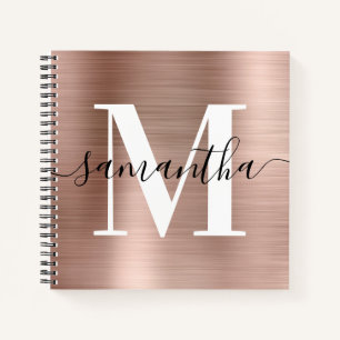 Carnet Signature personnalisée Monogramme Photo Rose Gold