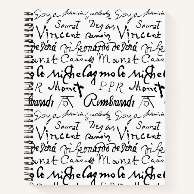Carnet Signatures d'artistes célèbres Motif (Devant)