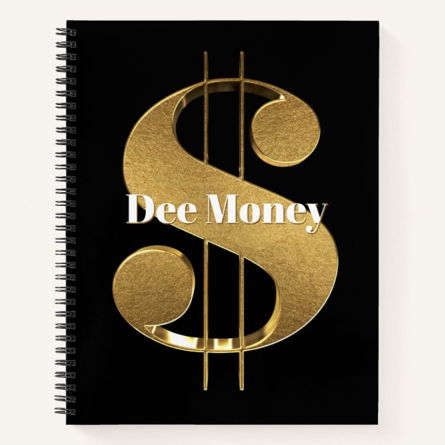 Carnet Signe de dollar en or personnalisé (Devant)