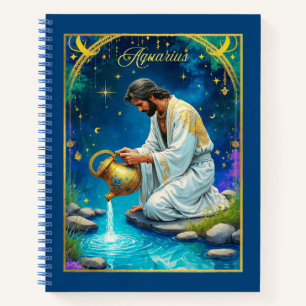 Carnet Signe du zodiaque Verseau sous un ciel étoilé Jour